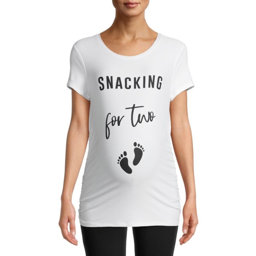 Time and Tru Women’s Maternity Short Sleeve Graphic T-Shirt-2X